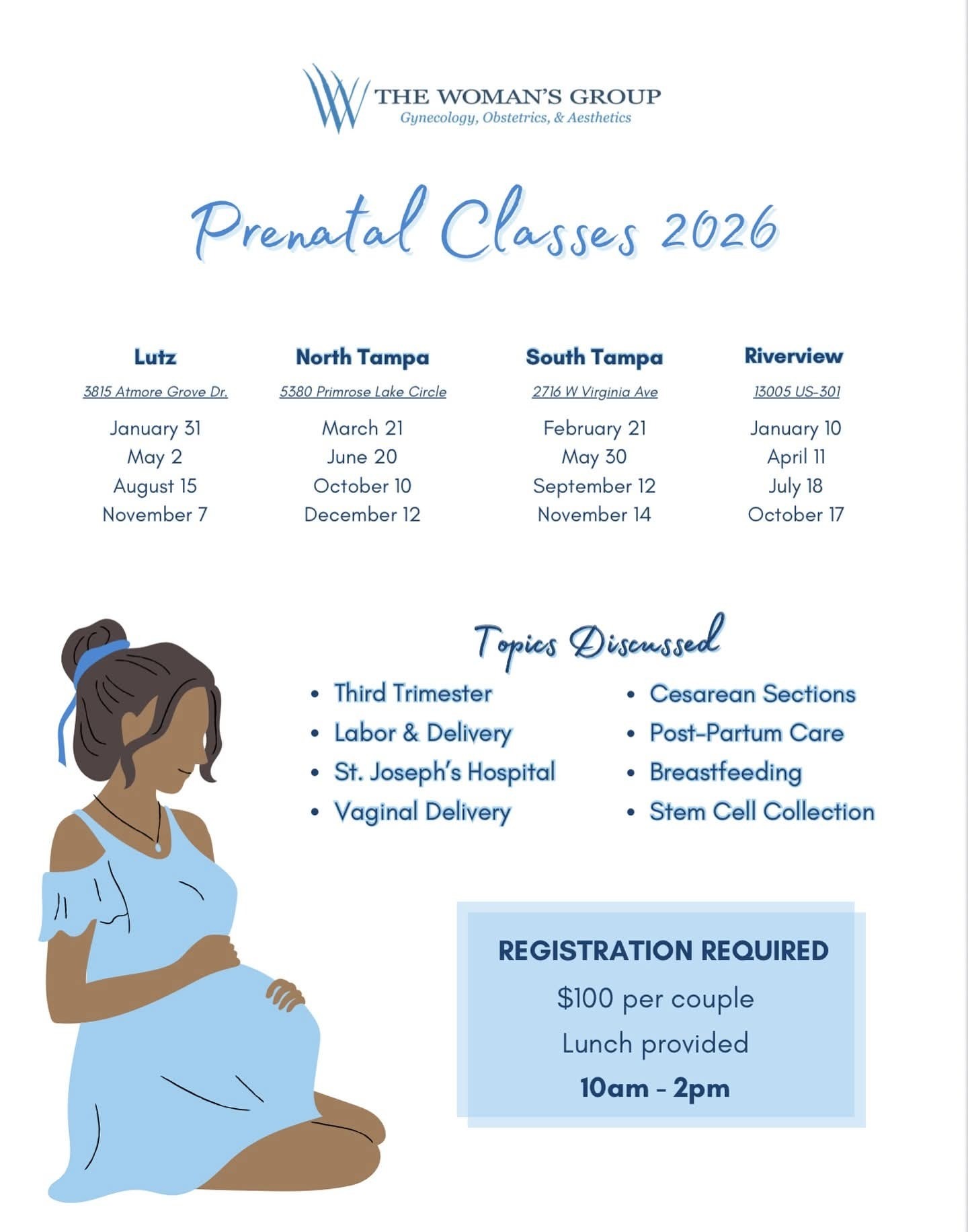 prenatal classes at The woman's group tampa 2026